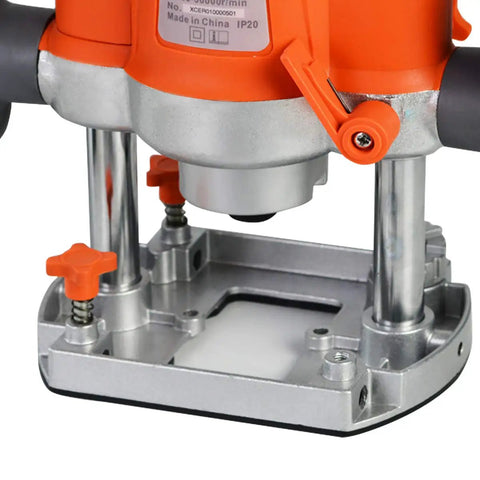 Workhorse Plunge Wood Router With Edge Guide 110 120V 1.6 HP Motor Variable Speed 16000 30000 RPM base view.