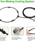 Ultimate Outdoor Misting Fan Kit For A Cool Patio Breeze With Water Mister, 19.36 Ft Misting Line, 5 Brass Nozzles And Brass Adapter 3/4