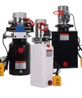 Heavy Duty Cast Aluminum Hydraulic Power Unit For Dock Levelers with three pumps showcasing rugged build and controls.