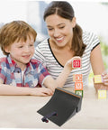 Child playing with Fingerboard Skateboard Ramp Set Two Piece Mini Skatepark Obstacle Accessories For Kids Fingerboard Training Park Durable Plastic Ramps 5.5 By 5.1 By 4.5 Inches on table with adult