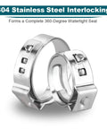 50 Pack 1 Inch PEX Cinch Clamps 304 Stainless Steel Crimp Rings Pinch Clamps For PEX Tubing Fittings Salt Resistant Anti Rust