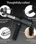 Upgrade Your Drill With This Pro Electric Rivet Gun Adapter Kit, featuring forged steel tip, hex shank, and ergonomic grip for precision.