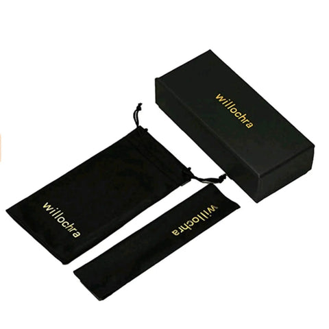 Black packaging box and pouches for Photochromic Bifocal Reading Glasses For Men And Women, Wraparound Safety Glasses With Readers.
