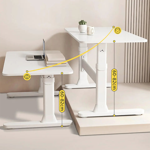 Badass Height Adjustable Standing Desk With Manual Crank Drawer And Removable Bookshelf For A Dope Home Office Setup Ergonomic Workstation with adjustable height 60-82cm.