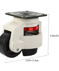 Heavy Duty Swivel Casters With Adjustable Leveling Feet And Smooth Rolling Steel Plate Wheels designed for home furniture, 3.26in height.