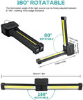 Diagram of Portable Gym Lighting For Posing And On The Go Magnetic Foldable LED Work Light With USB Rechargeable Battery