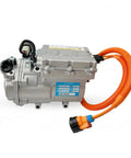 Rugged Build 320V Electric Vehicle AC Scroll Compressor With Integrated Inverter And Smart Controller, compact unit with orange wiring.