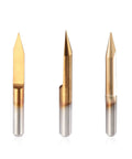Precision 30 Degree Carbide PCB Engraving Bits With Sharp 0.2mm Tip V Groove Router Bit Set displaying three 0.2mm tips.