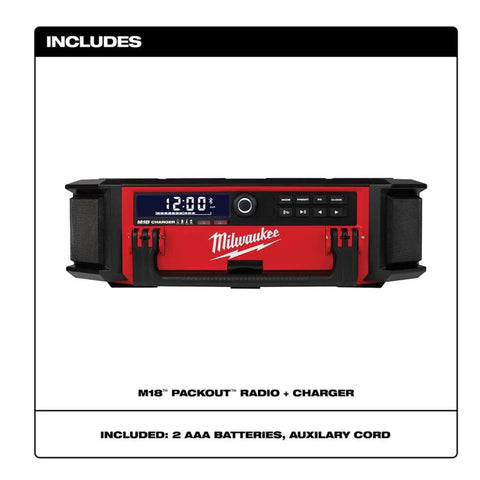 M18 Packout Radio Charger On The Jobsite Durable Portable Power Hub For Packout System With Built In Radio And USB Charging 2950-20
