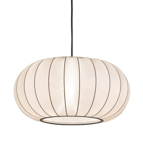 18.5 Inch Eggshell Pendant Light with White Polyester Shade, flush mount ceiling fixture, diffused soft light, modern design