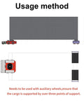 Usage method illustration for Top Tier 30 Ton Load Machine Mover Skates With Remote Control showing auxiliary wheel support.