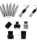 Rock Solid 13 Piece Engine Pulley Disassembly Set For Your Ride With Heavy Duty Wrench Tools To Break Down Belts And Fix Slipping Issues Like A Boss. 13-piece steel bit set with sockets and adapters