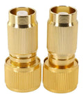 2 Pack Brass And Aluminum Alloy Garden Hose Connectors With Quick Coupling Fit Nozzles For Mist Cooling System Versatile Watering Tools Sturdy Metal Build For Daily Outdoor Use, brass couplers