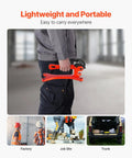 Person holding a Portable Aluminum Pipe Vise for Onsite Plumbing Jobs, Ultra Lightweight Clamp Tool weighing 2.6 lb.