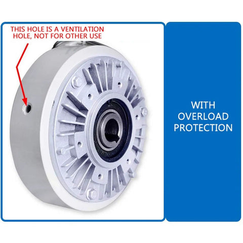 Front view of 25Nm Magnetic Powder Brake With Hollow Shaft For Tension Control And Unwinding, labeled ventilation hole.