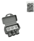 Hella Tough Aluminum To Copper Wire Connectors 3 Port Gray 15 Pack Screw Terminal Wire Nuts Pre Filled With Oxide Inhibitor for metal wire splicing.