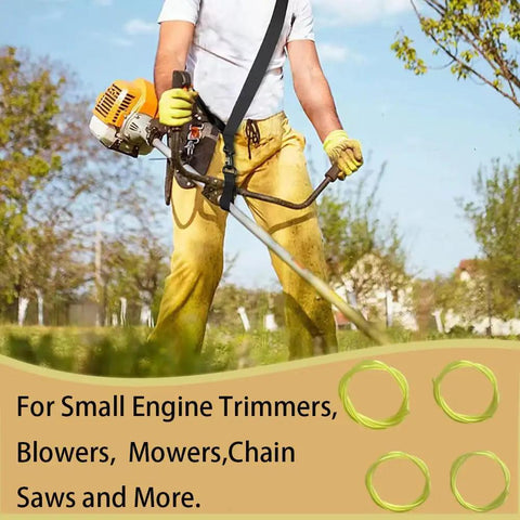 Man using trimmer with Four Size Fuel Line Hose Kit For Small Engines Includes 0.08x0.14 In, 3/32x3/16 In, 1/8x3/16 In, 1/8x1/4 In