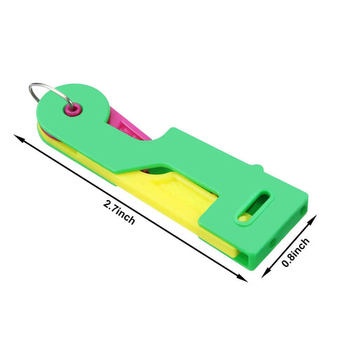 Must Have 46 Piece Sewing Tools Kit With 9 Automatic Needle Threading Devices shown in green and yellow, 2.7x0.8 inches