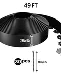 No Dig Landscape Edging Kit For Lawn And Flower Beds 49 Feet Flexible Plastic Border 3 Inch High With 30 Stakes Easy Install