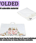 Folded funny cooking pastry chef apron reading 'I'll Be In My Office', size 84x68 cm, waterproof with pockets, great for bakers