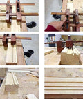 Adjustable Wooden Hand Plane With Double Handle Rabbet Scraper And Five Razor Sharp High Speed Steel Blades For Hella Smooth Wood Finishing And Clean Trim On Weekend Projects in use on a workbench.