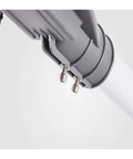 Close-up of Heavy Duty 120W Solar Street Light With Motion Sensor Tough Aluminum Housing mounting bracket and screws.