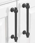 Tough As Nails Matte Black Cabinet Pulls 10 Pack 5 Inch Center To Center Kitchen Drawer Handles Solid Zinc Alloy on white cabinets.