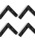 4 Pack L Shaped Aluminum Furniture Legs With Plastic Bases for TV stands and woven sofa frames, black heavy duty feet