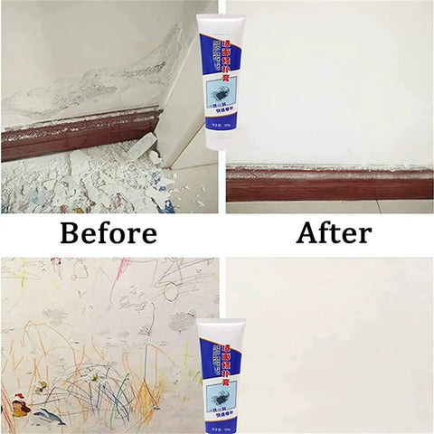 Pro Grade Drywall Repair Kit With Scraper And Mending Agent, Wall Patch Kit for Cracks and Holes, Before and After Repair