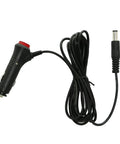 12V DC Auto Cigarette Lighter Power Adapter Cable With 5.5X2.1MM DC Plug And Switch Button, 3m long, black, for automotive use.
