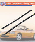 Left And Right Outer Door Window Molding Trim Weatherstrip Seal Belt For Mazda Miata 1990 2005 Replacement Parts NA01 58 810F NA01 59 810F Durable Weather Sealing shown with car background.