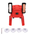 Heavy Duty Mini Bench Grinder With 3mm Steel Guard For Robust Grinding And Polishing. Features Dual Corundum Wheels.