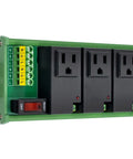 4 Channel IoT Relay Outlet Module For AC Power With Built In 10A Relays, DIN Rail Or Screw Mounting, Plug And Play Controller Integration With Arduino Raspberry Pi ESP32, Reliable Home Automation And Industrial Projects, front view