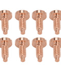 8 Piece Stainless Steel Watch Case Screws Set For Back Cover Repair, rustproof wristwatch screws in rose tone displayed