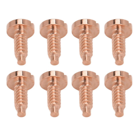 8 Piece Stainless Steel Watch Case Screws Set For Back Cover Repair, rustproof wristwatch screws in rose tone displayed