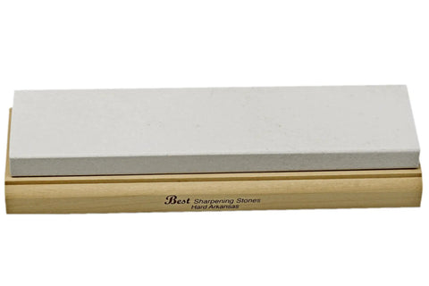 3 Stone Sharpening Stone Set With Wood Mounted Base, Pro Grade Soft Hard Black Stones, hard Arkansas stone on wood base
