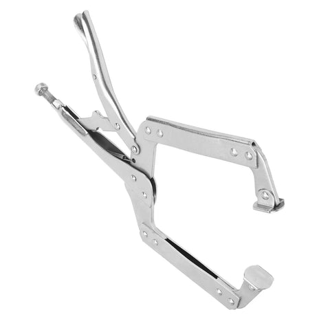Heavy Duty Locking Pliers Quick Clamp for Woodworking and Welding C Shaped Jaw Holding Tool with Wide Mouth 14 Inch Grip One Hand Lock Durable Alloy Steel 1 Pack for Steady Boards and Metal Parts, open