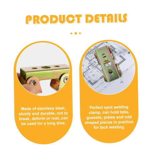 Magnetic Welding Clamp Set 8 Pieces Built Tough Stainless Steel Workhorse Pro Grade Adjustable with product details text.