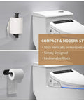 Matte Black Adhesive Wall Mount Toilet Paper Holder No Drill, Rustproof SUS 304 Stainless Steel installed in bathroom