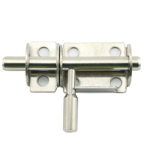 Heavy Duty Stainless Steel Barrel Bolt Latch 1.5 Inch Sliding Door Lock Plus Window Security Gear for home use, shiny stainless hardware.