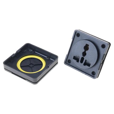 Rugged 10A Weatherproof Outdoor Power Outlet With Secure Cover For Caravans And RV Campers heat resistant nylon socket with yellow seal.