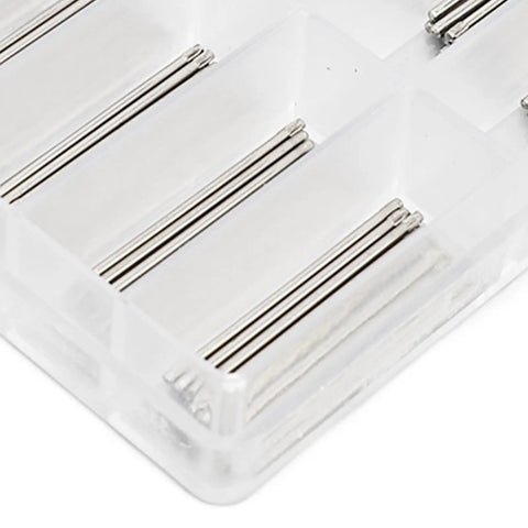 Stainless Steel Watch Band Link Pins And Spring Bar Tool Set With Durable Storage Box 300Pcs Replacement Pins close-up view
