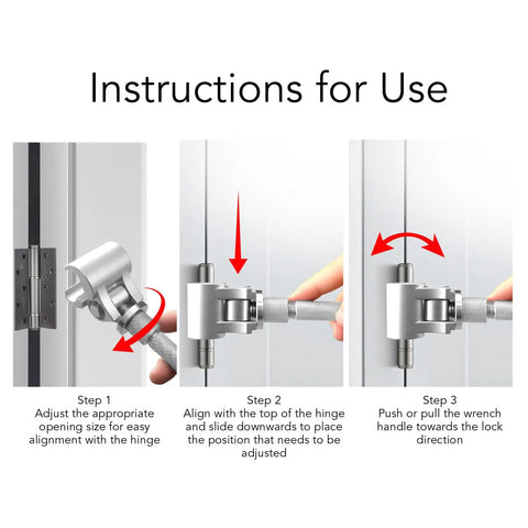 Adjustable Door Hinge Wrench For Quick, Precise Hinge Alignment And Repair, Stainless Steel, Manual Adjustable Jaw, Built Tough For Residential And Commercial Wood, Metal, And Cabinet Doors