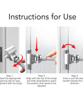 Three-step guide using Adjustable Door Hinge Wrench For Quick Precise Repair With Manual Jaw Stainless Steel Built For Residential And Commercial Wooden Or Metal Exterior Doors And Cabinet Hinges on door hinge.