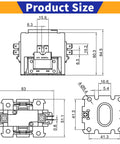 Technical drawing of One Pole 30 Amp 24V Coil Air Conditioner Condenser Contactor with dimensions
