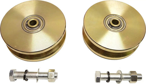 Heavy Duty 6 Inch V Groove Wheels With Double Bearing For Vinyl Aluminum Sliding Gate 6000 Lb Roller Gold Finish hardware parts
