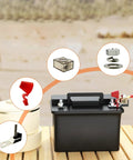 Heavy Duty 100 Amp IP66 Waterproof Fuse Block Kit With 5/16 Inch Stud Terminals For RV Car Boat Crane And Charging Stations Five Pack Durable Ceramic PPS Housing Delivers Reliable Battery Protection On The Move. Black battery fuse block with 5/16 inch studs and cable connected