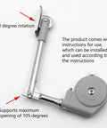 Pair Of Soft Close Toy Box Hinges With 105 Degree Lid Stay For Upward And Top Opening Flaps Slow Close Design shown with 180 degree rotation.