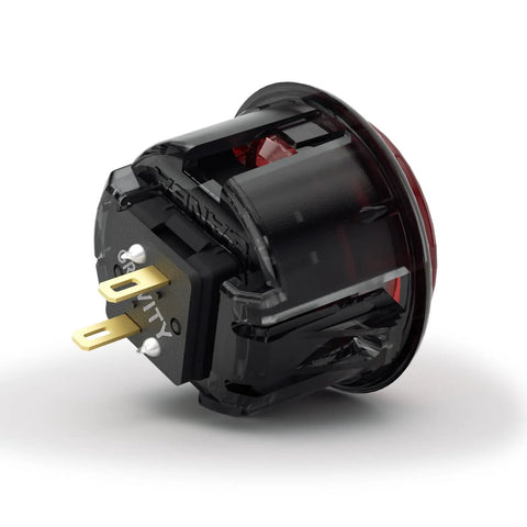 Gravity KS 30mm Mechanical Pushbuttons With Silent Linear Shafts, Snap In Mount side view showing connectors.