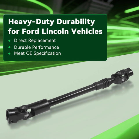 AUQDD lower steering shaft with U-joint coupler, black metal automotive steering linkage